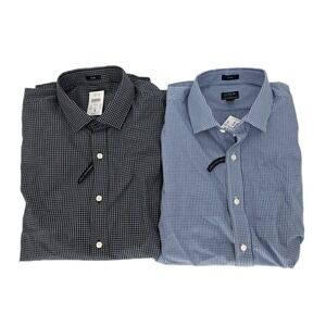 J Crew Shirt Men's Large Slim Fit Flex Wrinkle Free Check Long Sleeve NEW Lot 2